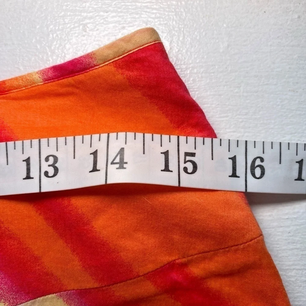 New York & Company Colorful Diagonal Striped Cotton Midi Skirt